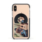 Personalised Vinyl Record Apple iPhone Xs Impact Case Black Edge on Gold Phone