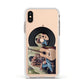 Personalised Vinyl Record Apple iPhone Xs Impact Case White Edge on Gold Phone