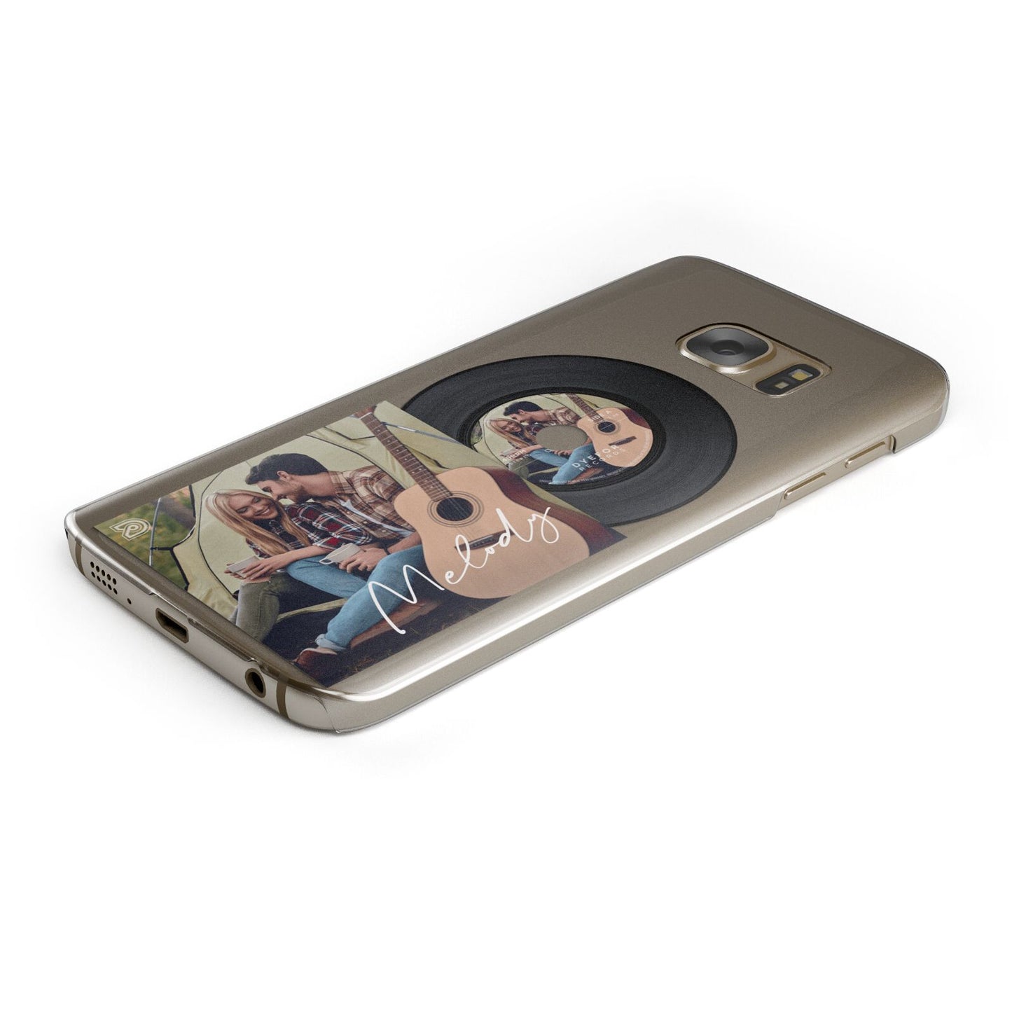 Personalised Vinyl Record Protective Samsung Galaxy Case Angled Image