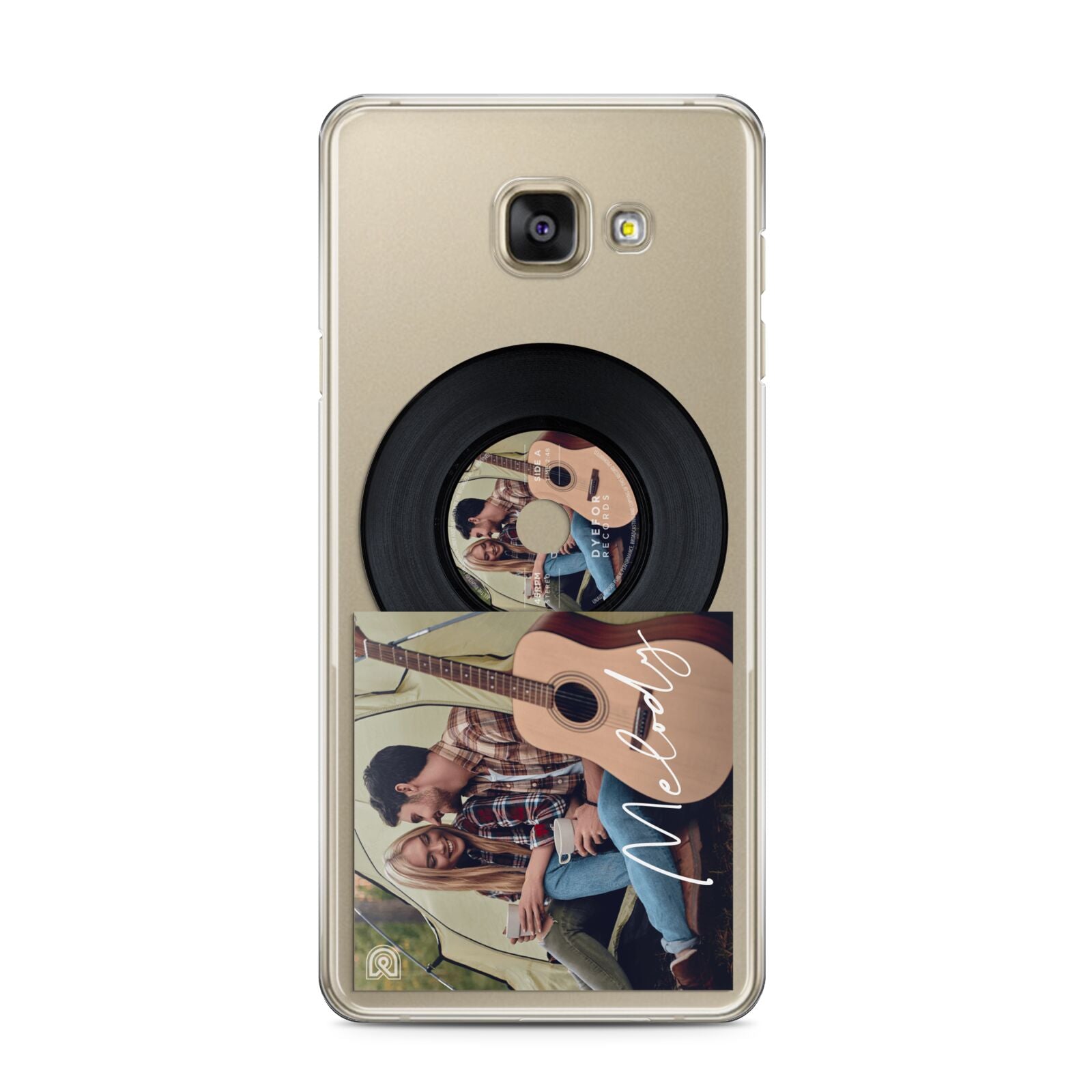 Personalised Vinyl Record Samsung Galaxy A3 2016 Case on gold phone