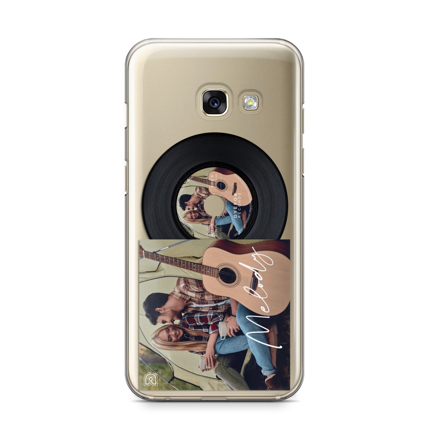 Personalised Vinyl Record Samsung Galaxy A3 2017 Case on gold phone