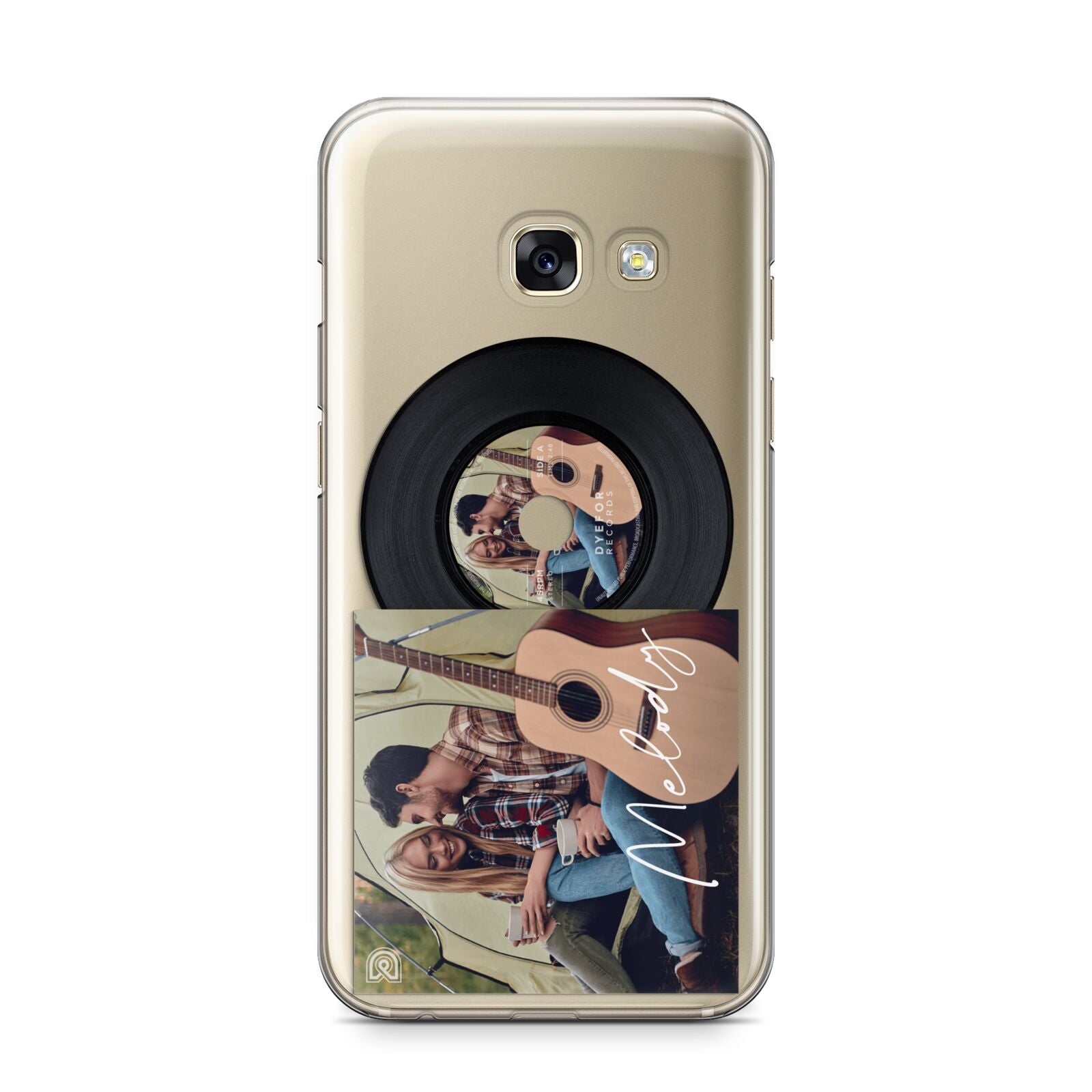 Personalised Vinyl Record Samsung Galaxy A3 2017 Case on gold phone