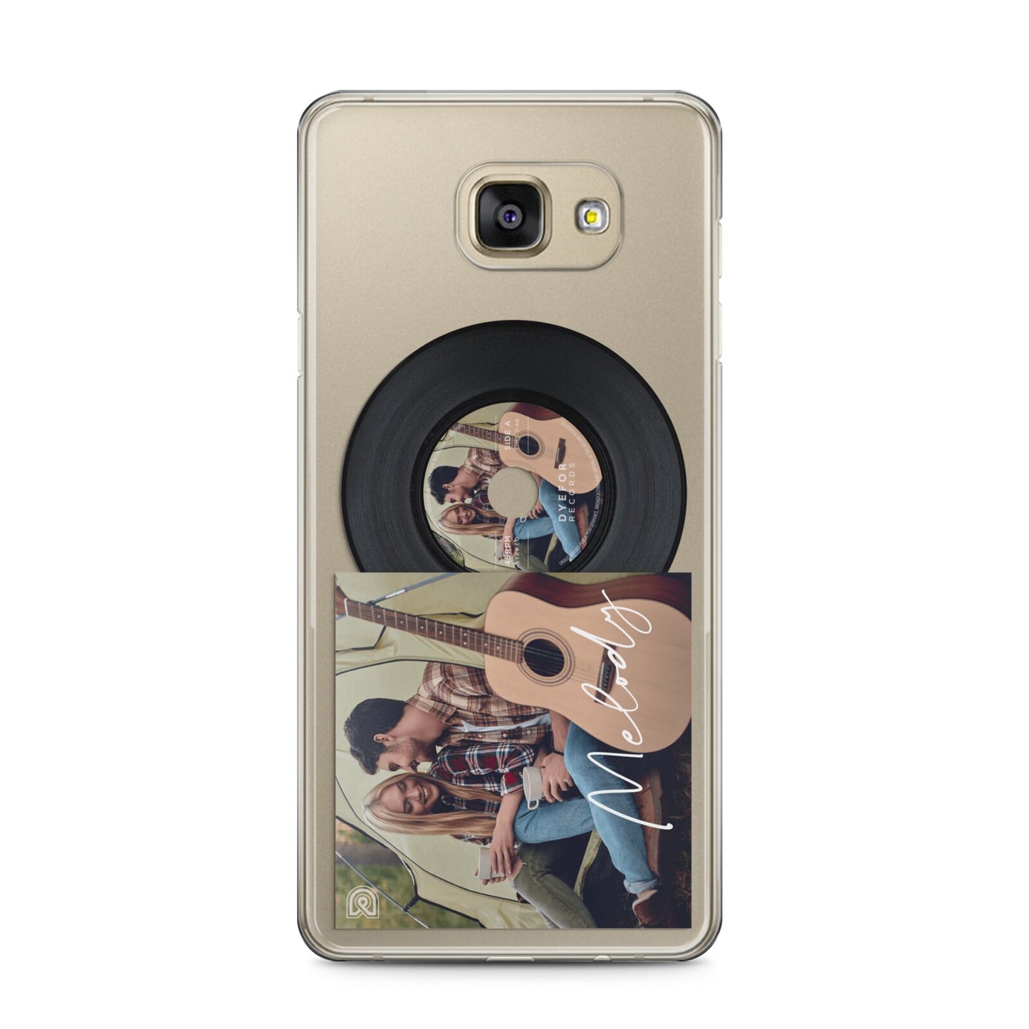 Personalised Vinyl Record Samsung Galaxy A5 2016 Case on gold phone
