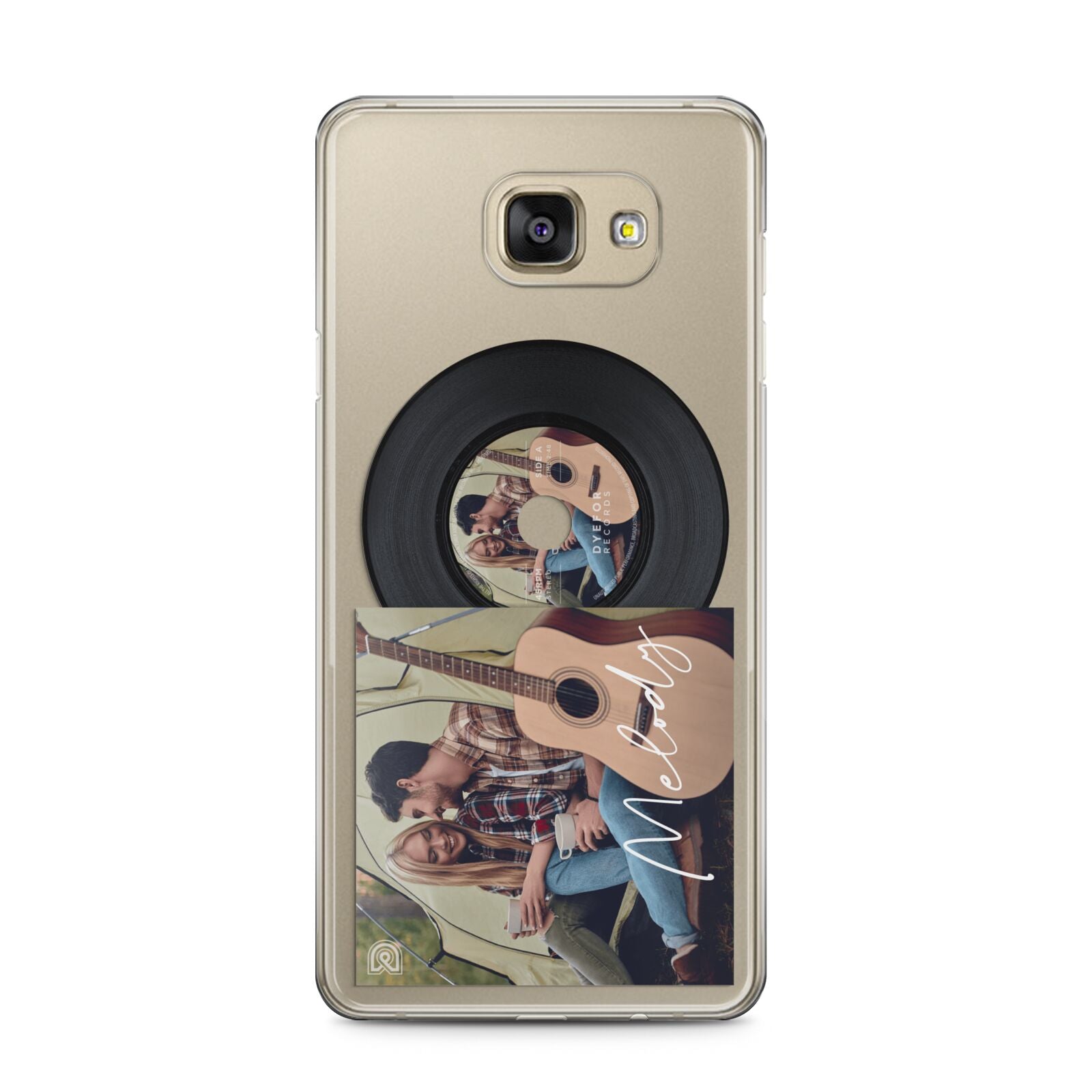 Personalised Vinyl Record Samsung Galaxy A5 2016 Case on gold phone