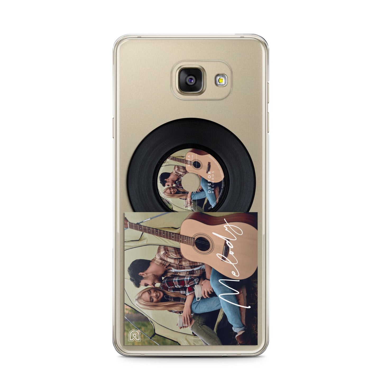 Personalised Vinyl Record Samsung Galaxy A7 2016 Case on gold phone