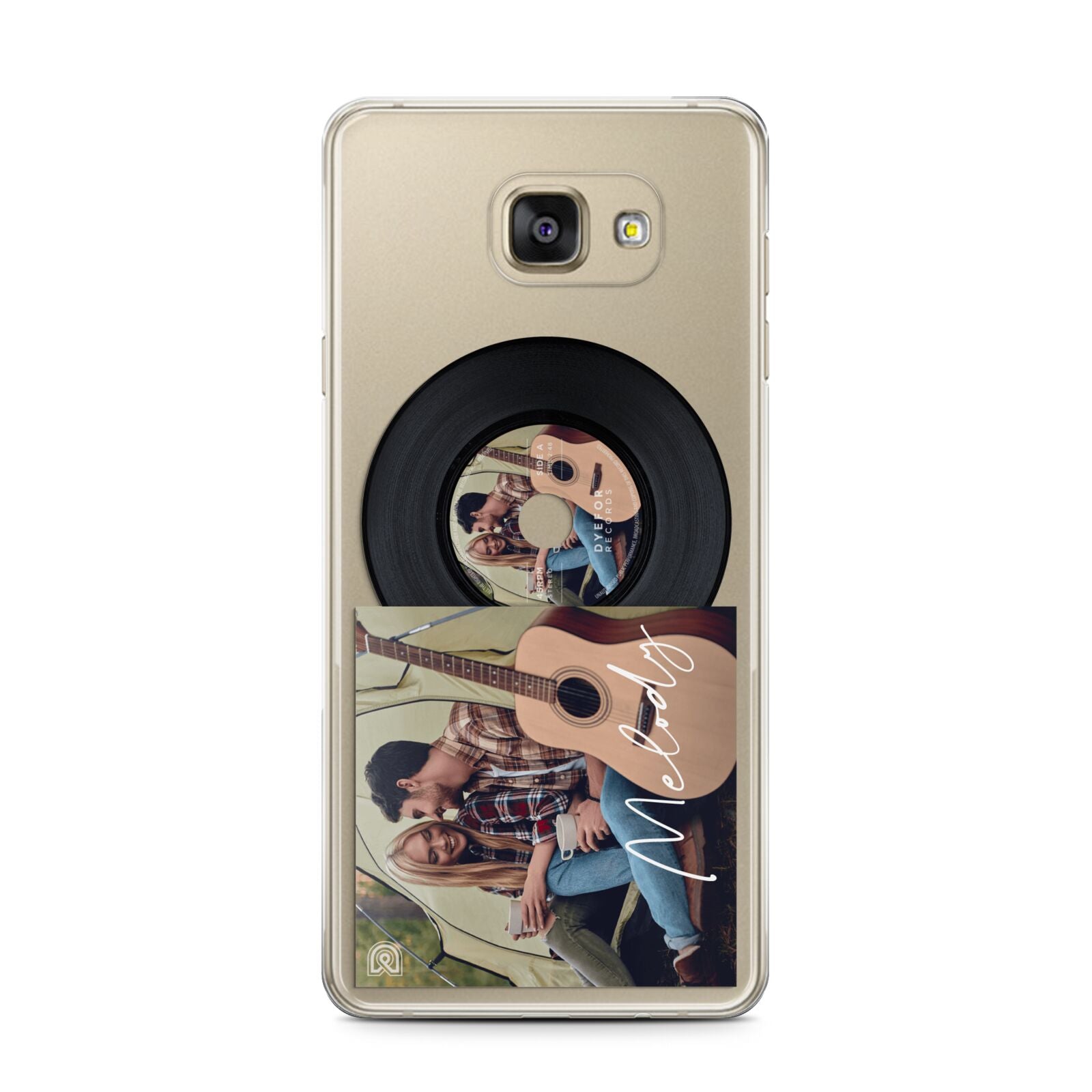 Personalised Vinyl Record Samsung Galaxy A7 2016 Case on gold phone