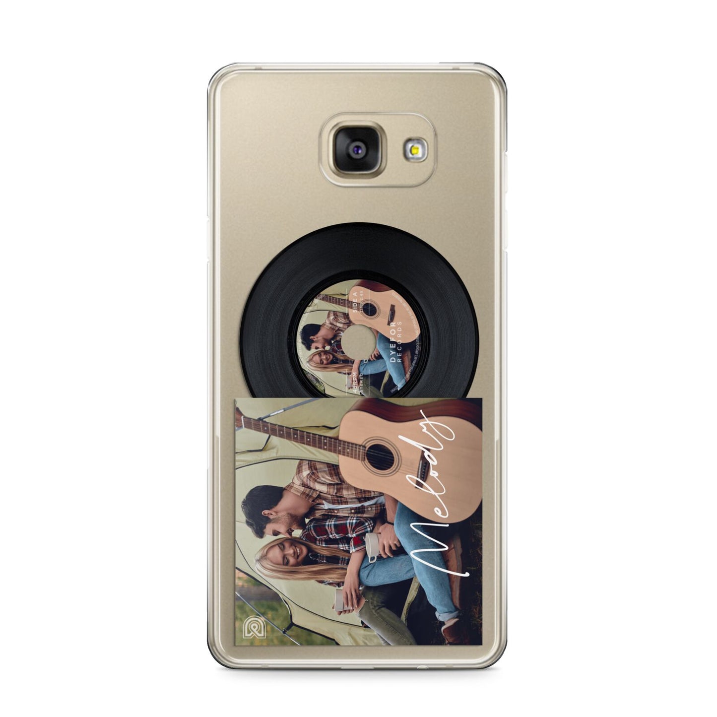 Personalised Vinyl Record Samsung Galaxy A9 2016 Case on gold phone