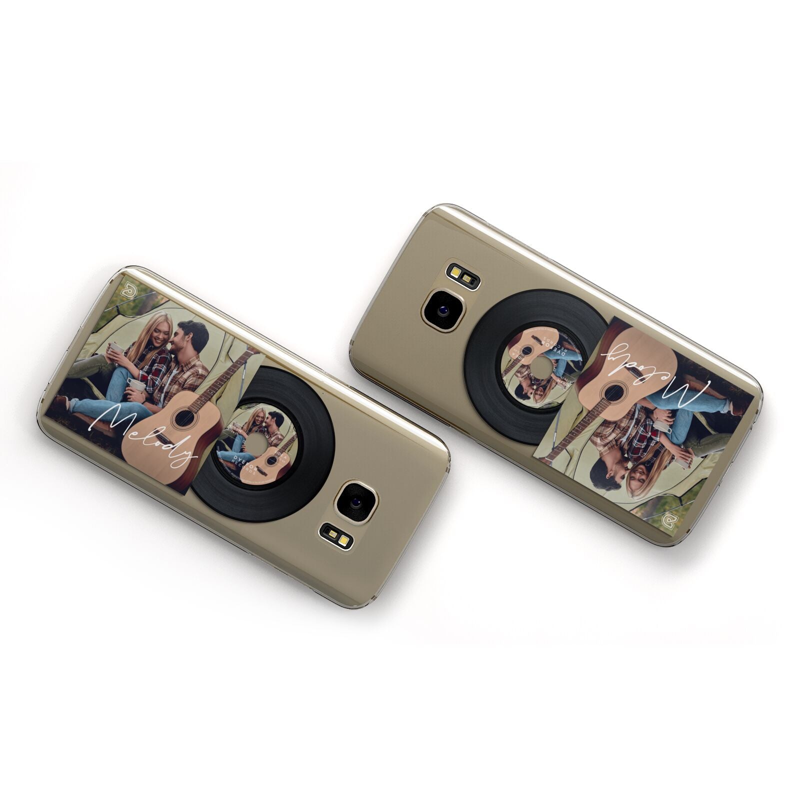 Personalised Vinyl Record Samsung Galaxy Case Flat Overview
