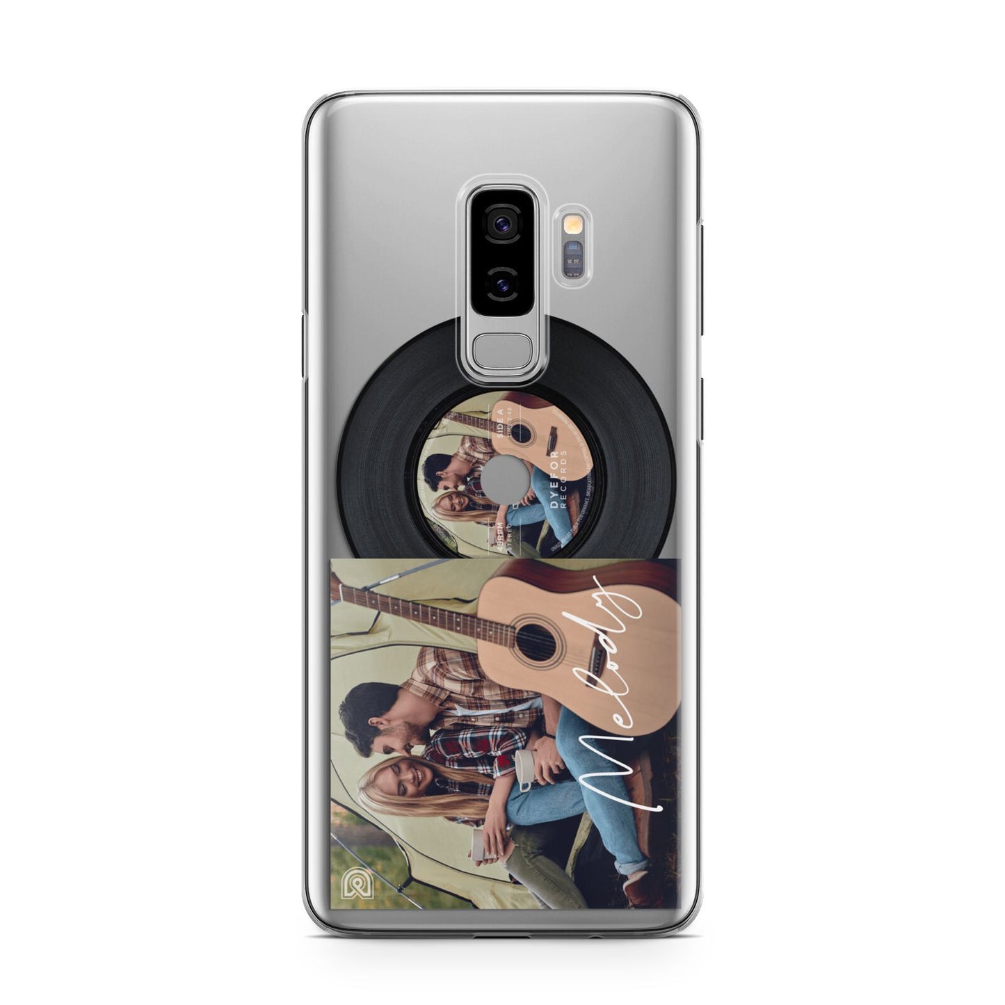 Personalised Vinyl Record Samsung Galaxy S9 Plus Case on Silver phone