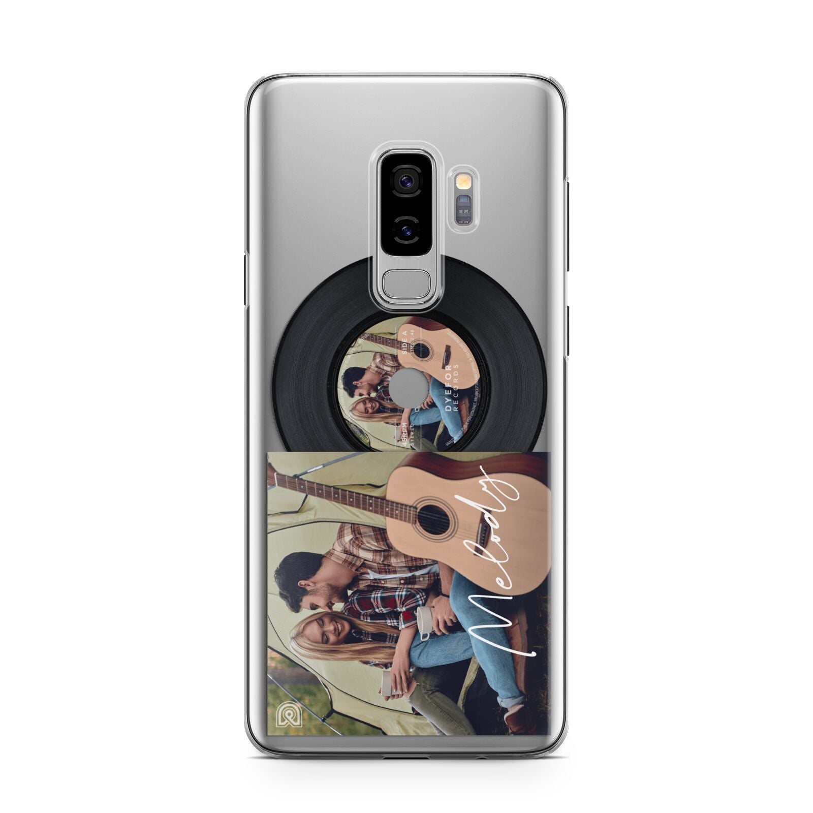 Personalised Vinyl Record Samsung Galaxy S9 Plus Case on Silver phone