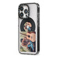Personalised Vinyl Record iPhone 13 Pro Black Impact Case Side Angle on Silver phone