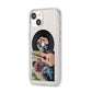 Personalised Vinyl Record iPhone 14 Clear Tough Case Starlight Angled Image