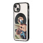 Personalised Vinyl Record iPhone 14 Plus Black Impact Case Side Angle on Silver phone