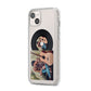Personalised Vinyl Record iPhone 14 Plus Clear Tough Case Starlight Angled Image