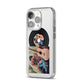 Personalised Vinyl Record iPhone 14 Pro Clear Tough Case Silver Angled Image