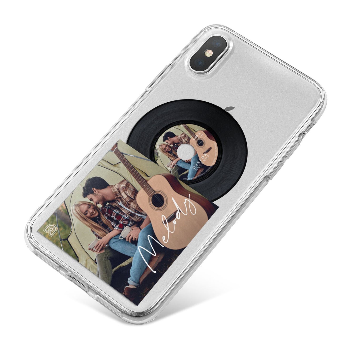Personalised Vinyl Record iPhone X Bumper Case on Silver iPhone