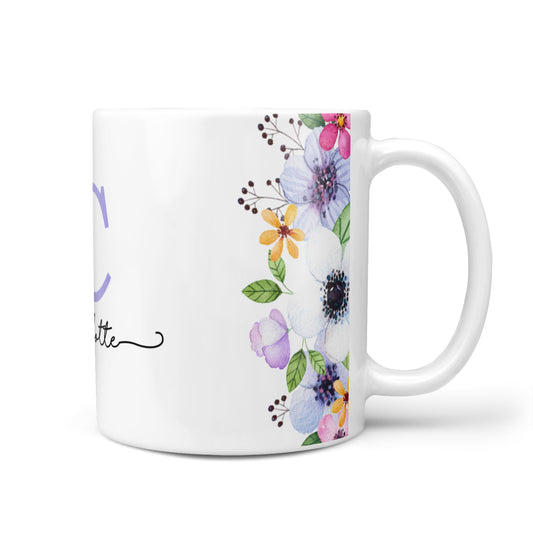 Personalised Violet Flowers 10oz Mug
