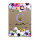 Personalised Violet Flowers Apple iPad Gold Case