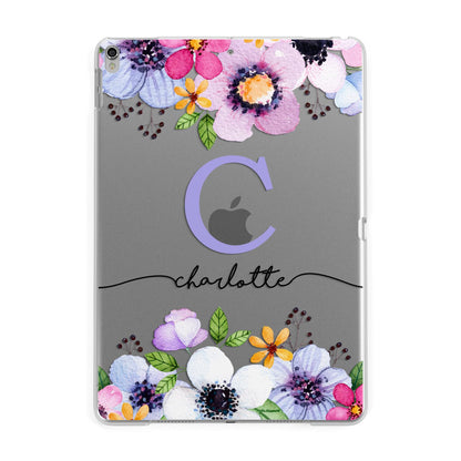 Personalised Violet Flowers Apple iPad Silver Case