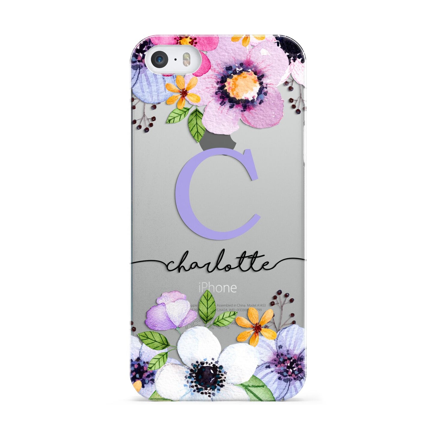 Personalised Violet Flowers Apple iPhone 5 Case