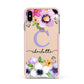 Personalised Violet Flowers Apple iPhone Xs Max Impact Case Pink Edge on Gold Phone