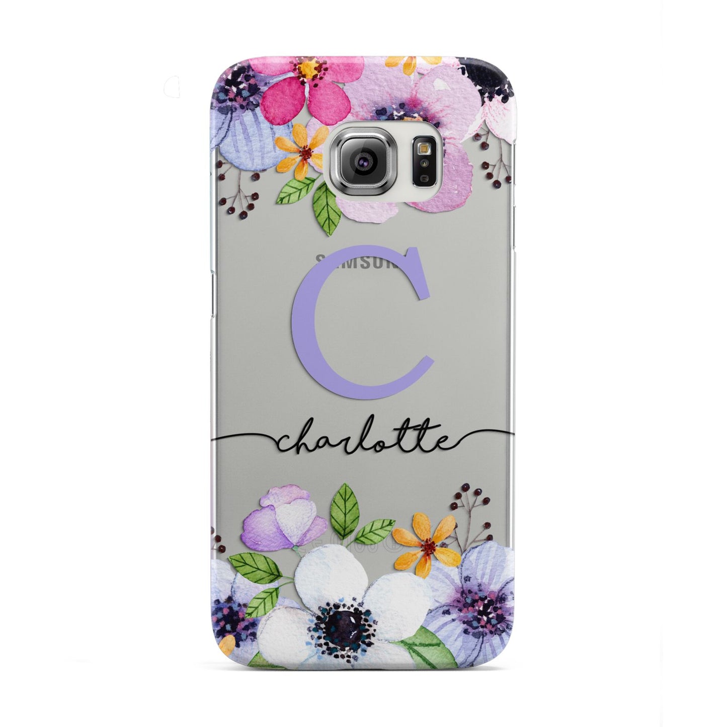 Personalised Violet Flowers Samsung Galaxy S6 Edge Case