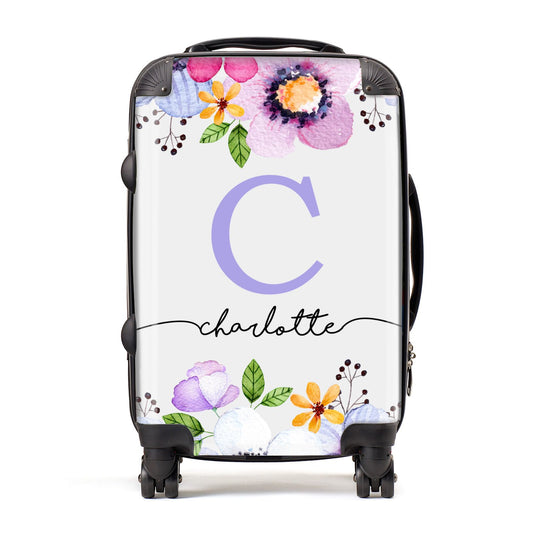 Personalised Violet Flowers Suitcase
