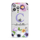 Personalised Violet Flowers iPhone 13 Pro Max Clear Bumper Case