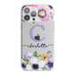 Personalised Violet Flowers iPhone 13 Pro Max TPU Impact Case with White Edges