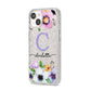Personalised Violet Flowers iPhone 14 Glitter Tough Case Starlight Angled Image