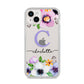 Personalised Violet Flowers iPhone 14 Plus Clear Tough Case Starlight