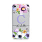 Personalised Violet Flowers iPhone 7 Bumper Case on Silver iPhone