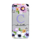 Personalised Violet Flowers iPhone 7 Plus Bumper Case on Silver iPhone