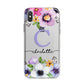 Personalised Violet Flowers iPhone X Bumper Case on Silver iPhone Alternative Image 1