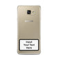 Personalised Warning Label Samsung Galaxy A7 2016 Case on gold phone