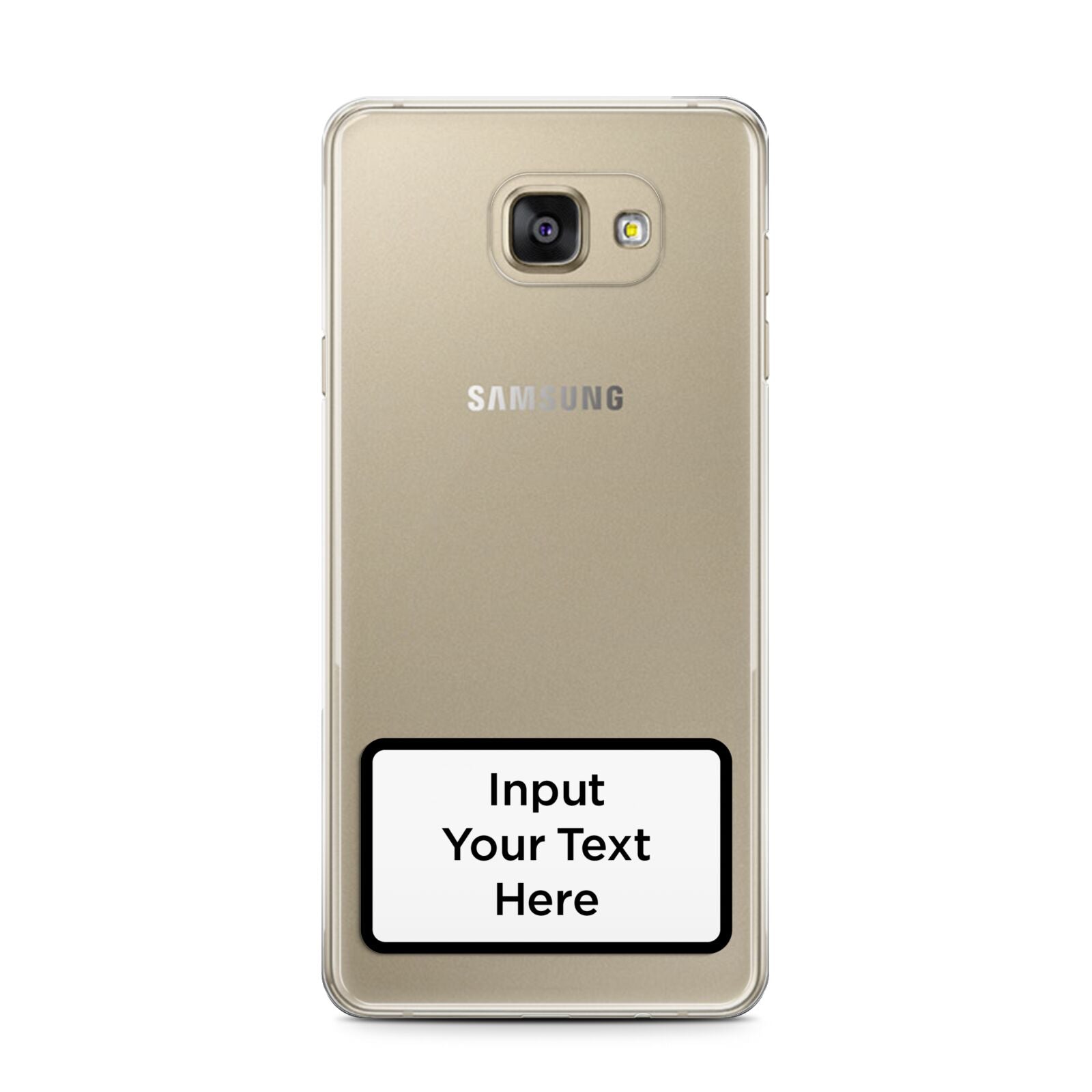 Personalised Warning Label Samsung Galaxy A7 2016 Case on gold phone