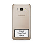 Personalised Warning Label Samsung Galaxy J7 2016 Case on gold phone