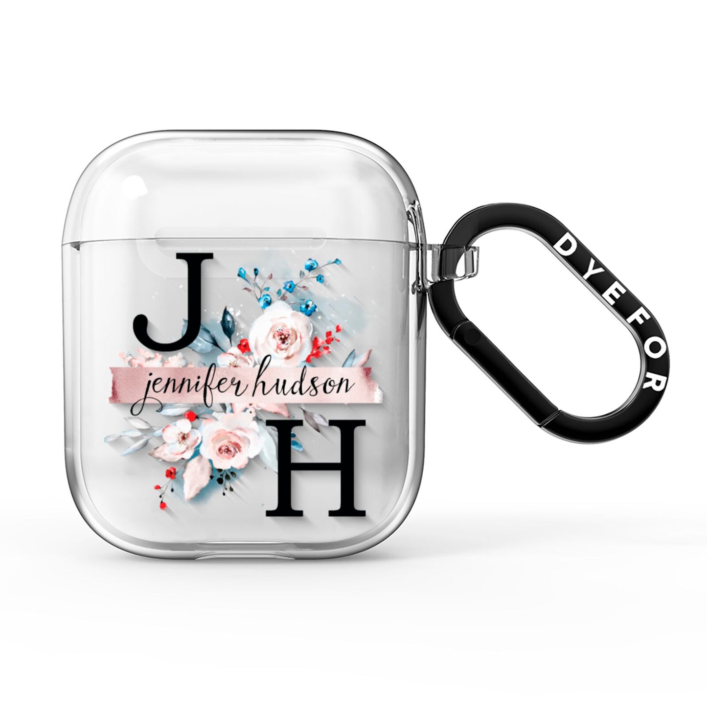 Personalised Watercolour Bouquet Roses AirPods Clear Case