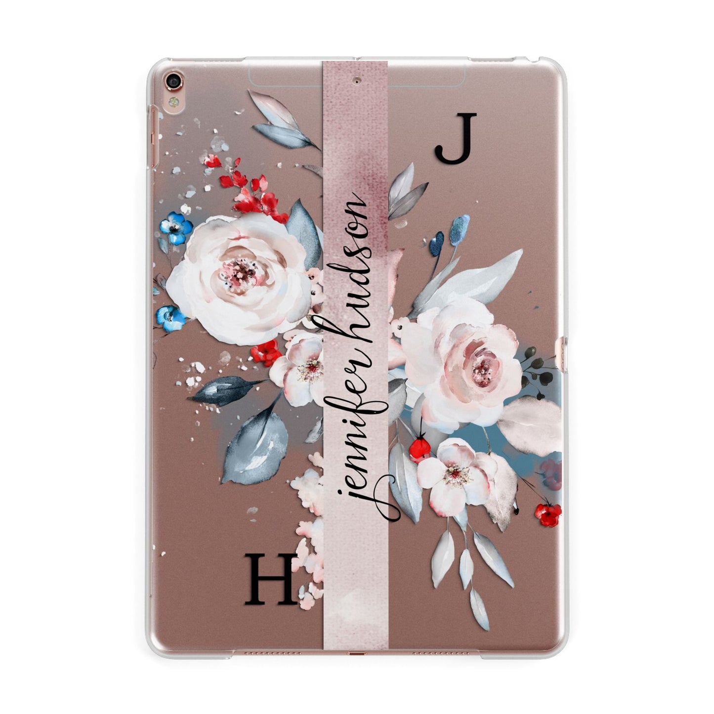 Personalised Watercolour Bouquet Roses Apple iPad Rose Gold Case