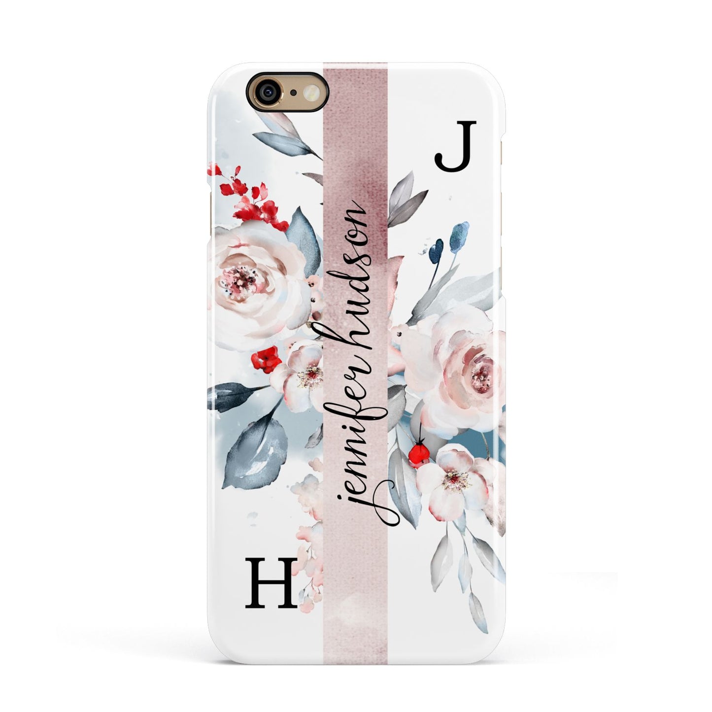 Personalised Watercolour Bouquet Roses Apple iPhone 6 3D Snap Case