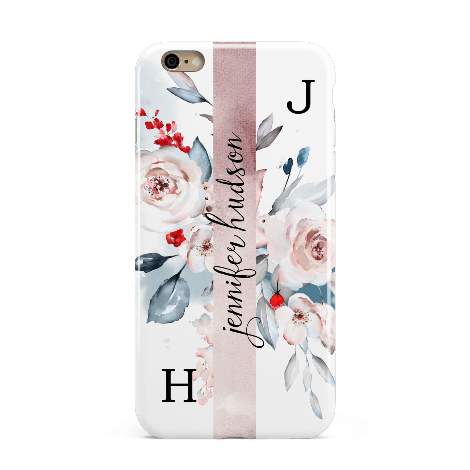 Personalised Watercolour Bouquet Roses Apple iPhone 6 Plus 3D Tough Case