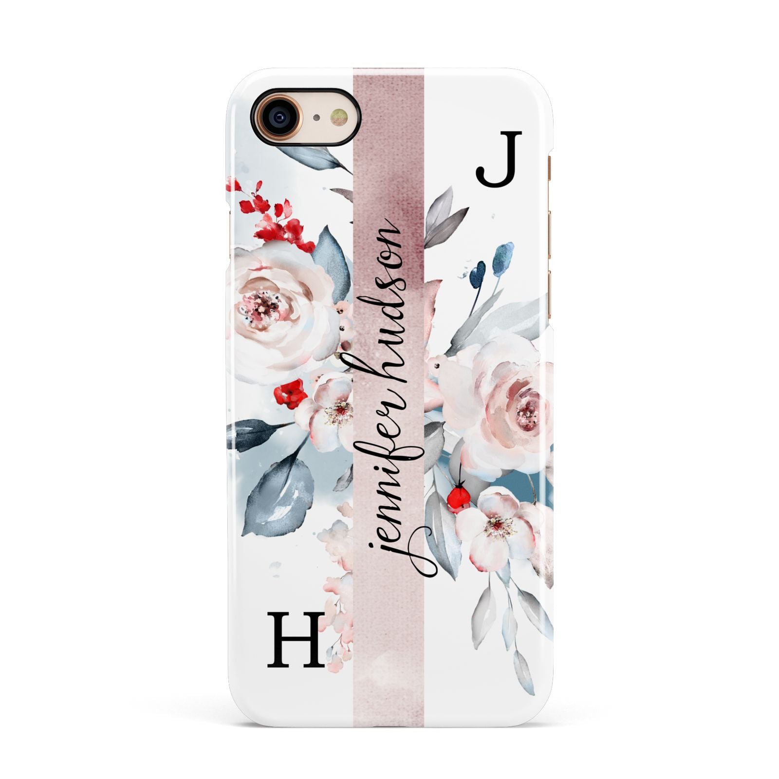 Personalised Watercolour Bouquet Roses Apple iPhone 7 8 3D Snap Case
