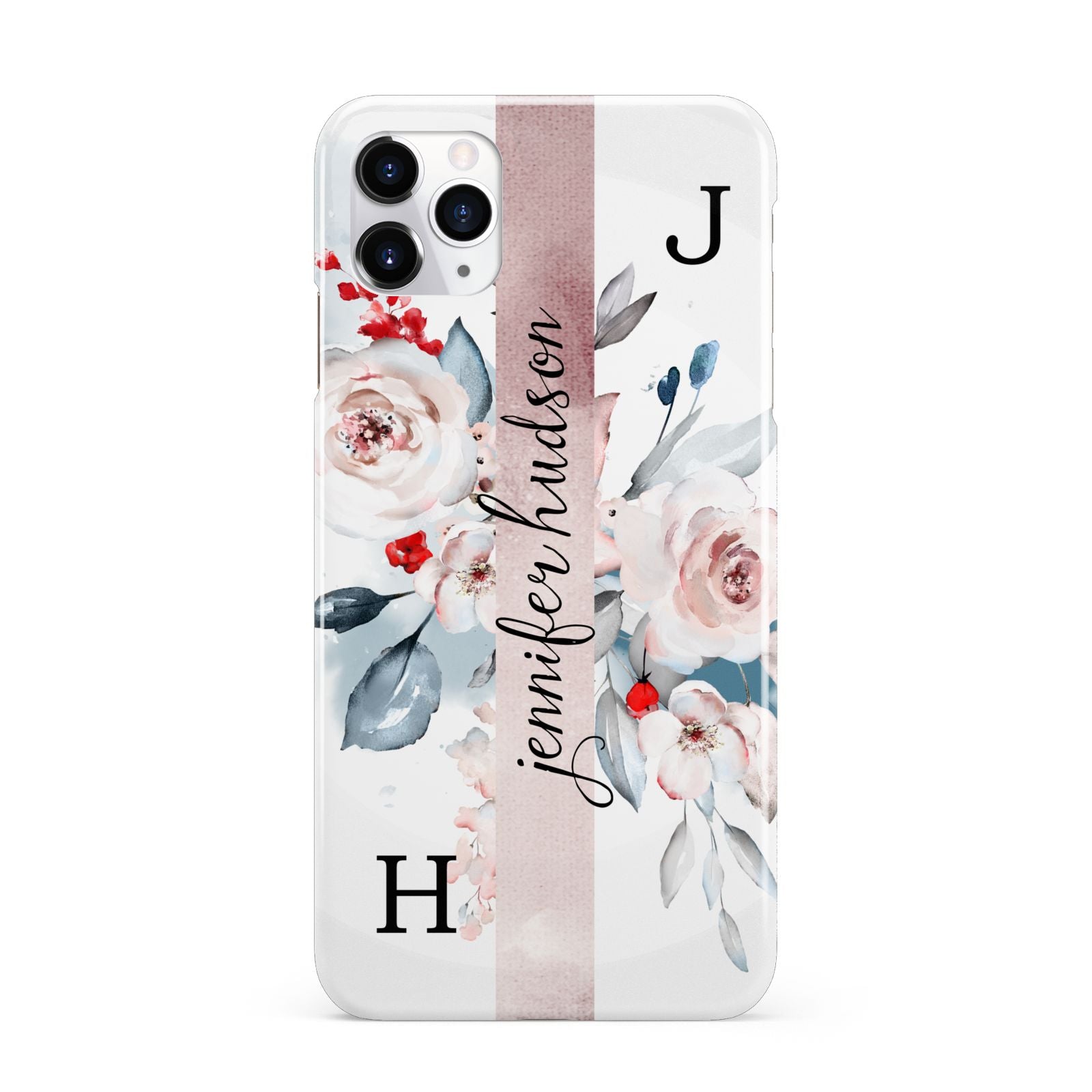 Personalised Watercolour Bouquet Roses iPhone 11 Pro Max 3D Snap Case
