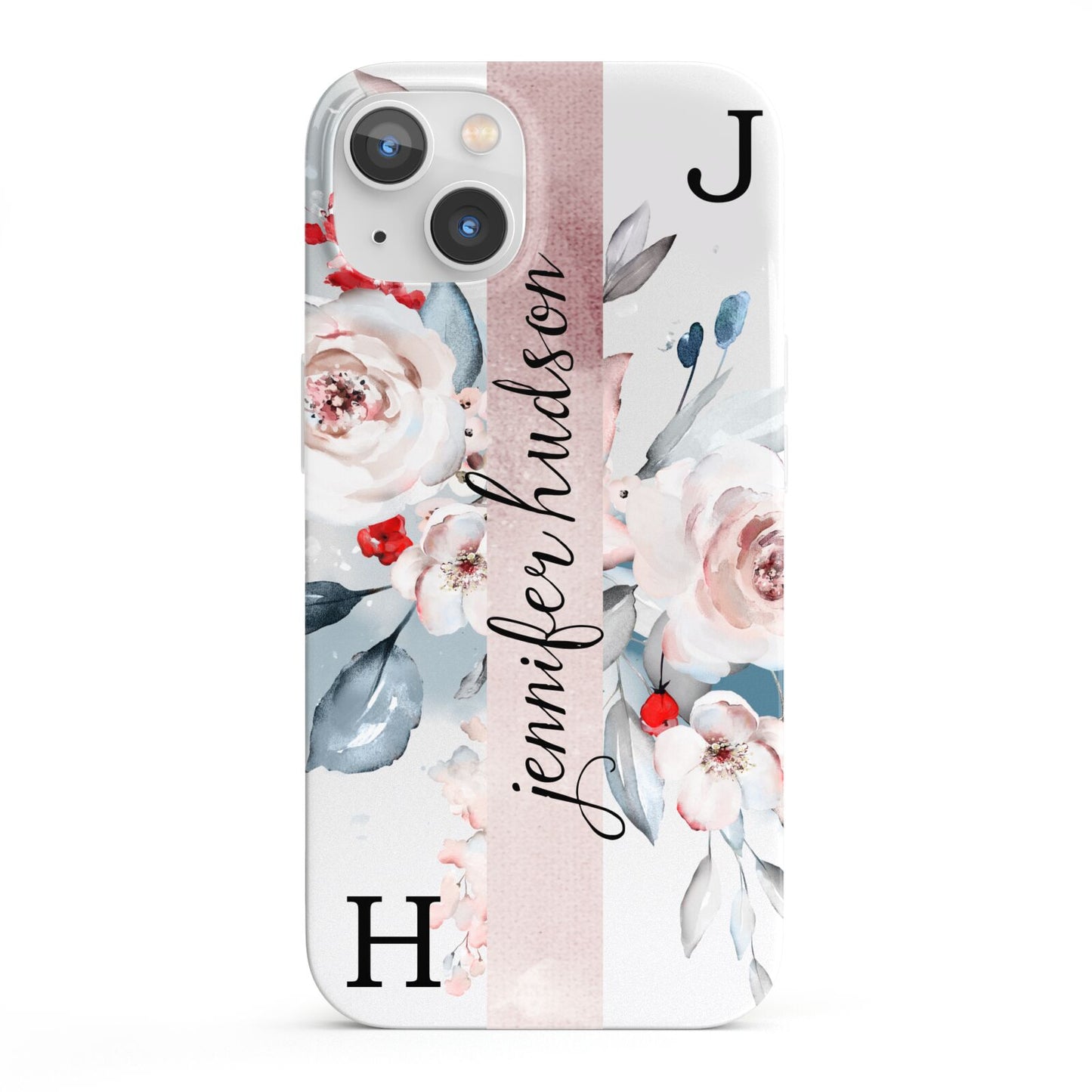 Personalised Watercolour Bouquet Roses iPhone 13 Full Wrap 3D Snap Case