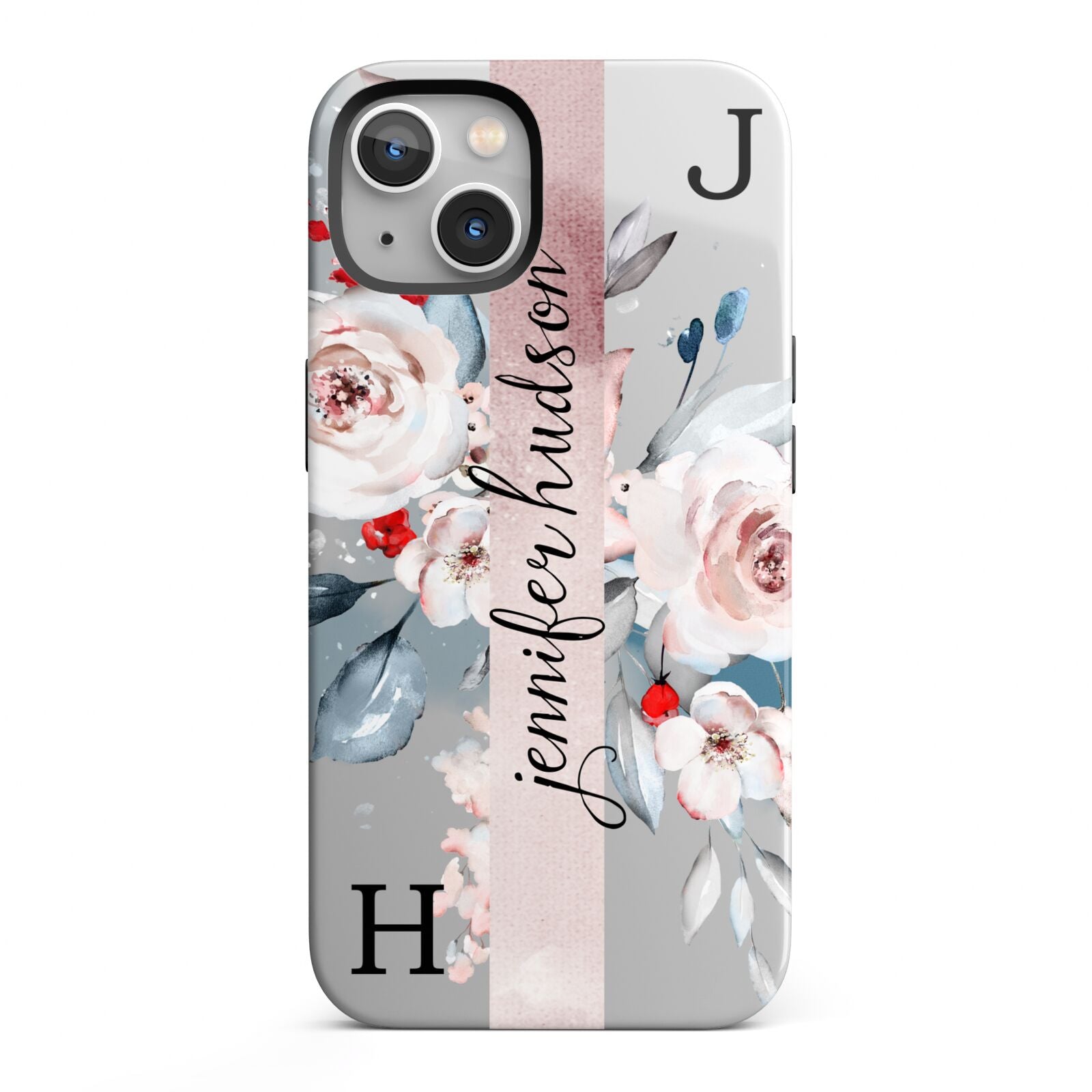 Personalised Watercolour Bouquet Roses iPhone 13 Full Wrap 3D Tough Case
