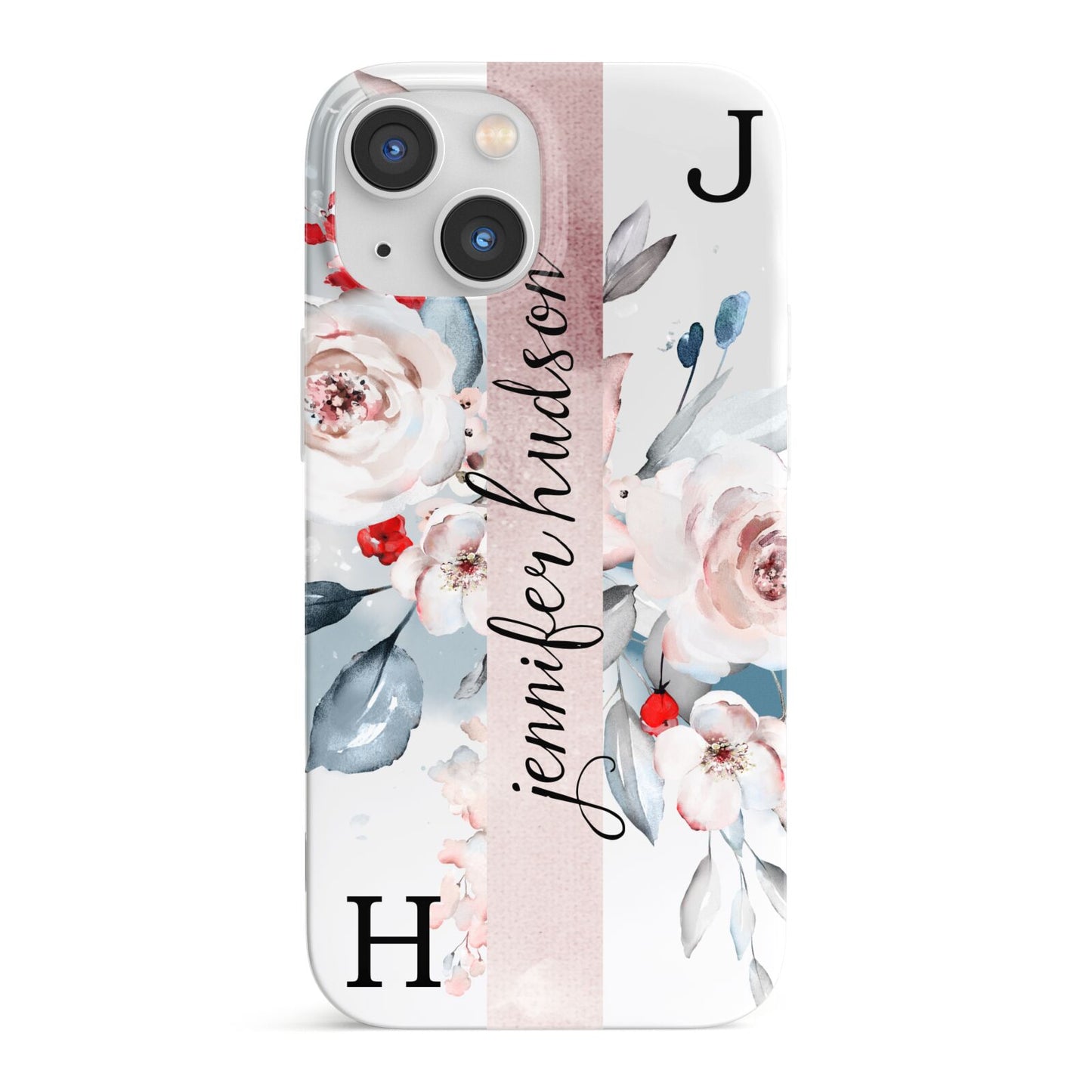 Personalised Watercolour Bouquet Roses iPhone 13 Mini Full Wrap 3D Snap Case