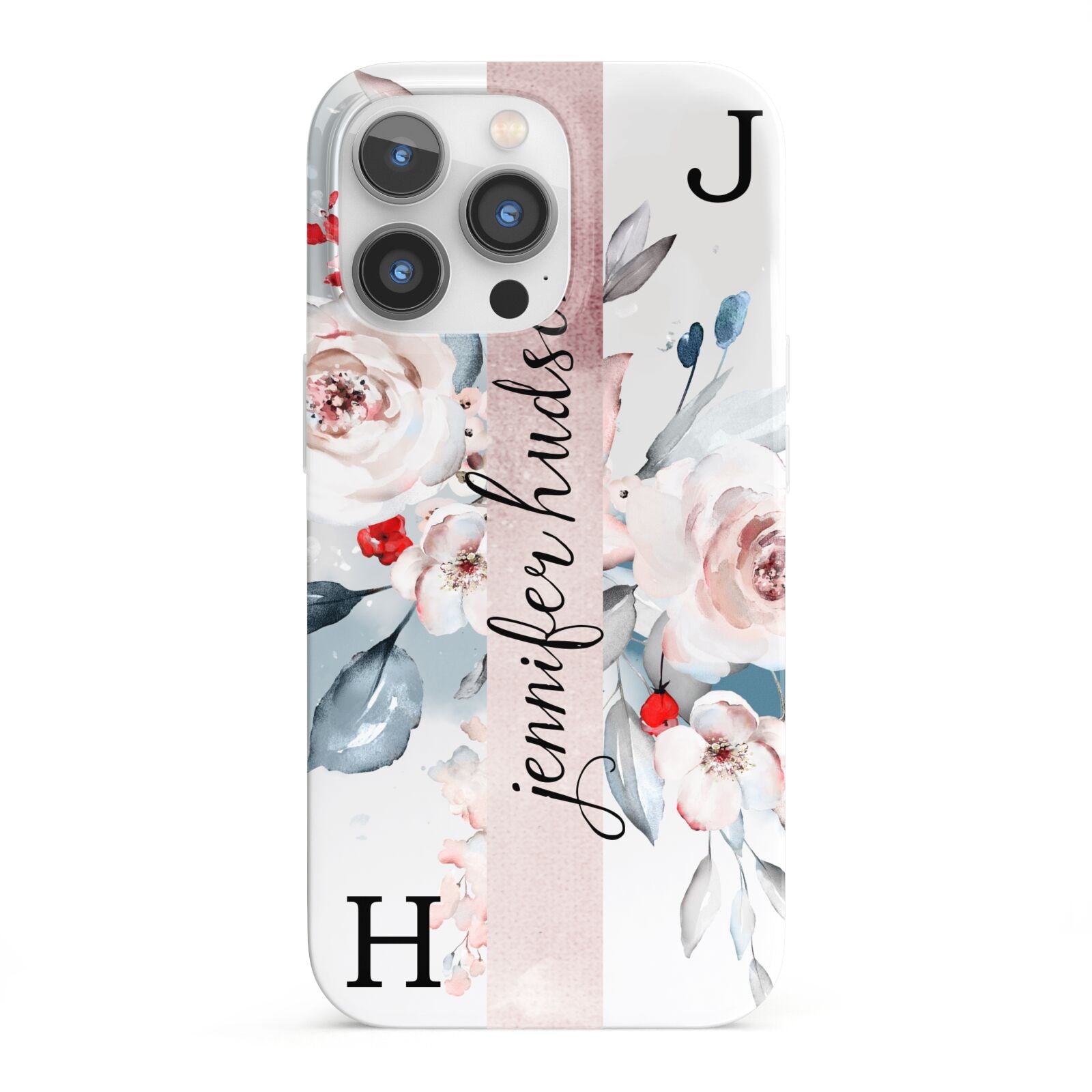 Personalised Watercolour Bouquet Roses iPhone 13 Pro Full Wrap 3D Snap Case