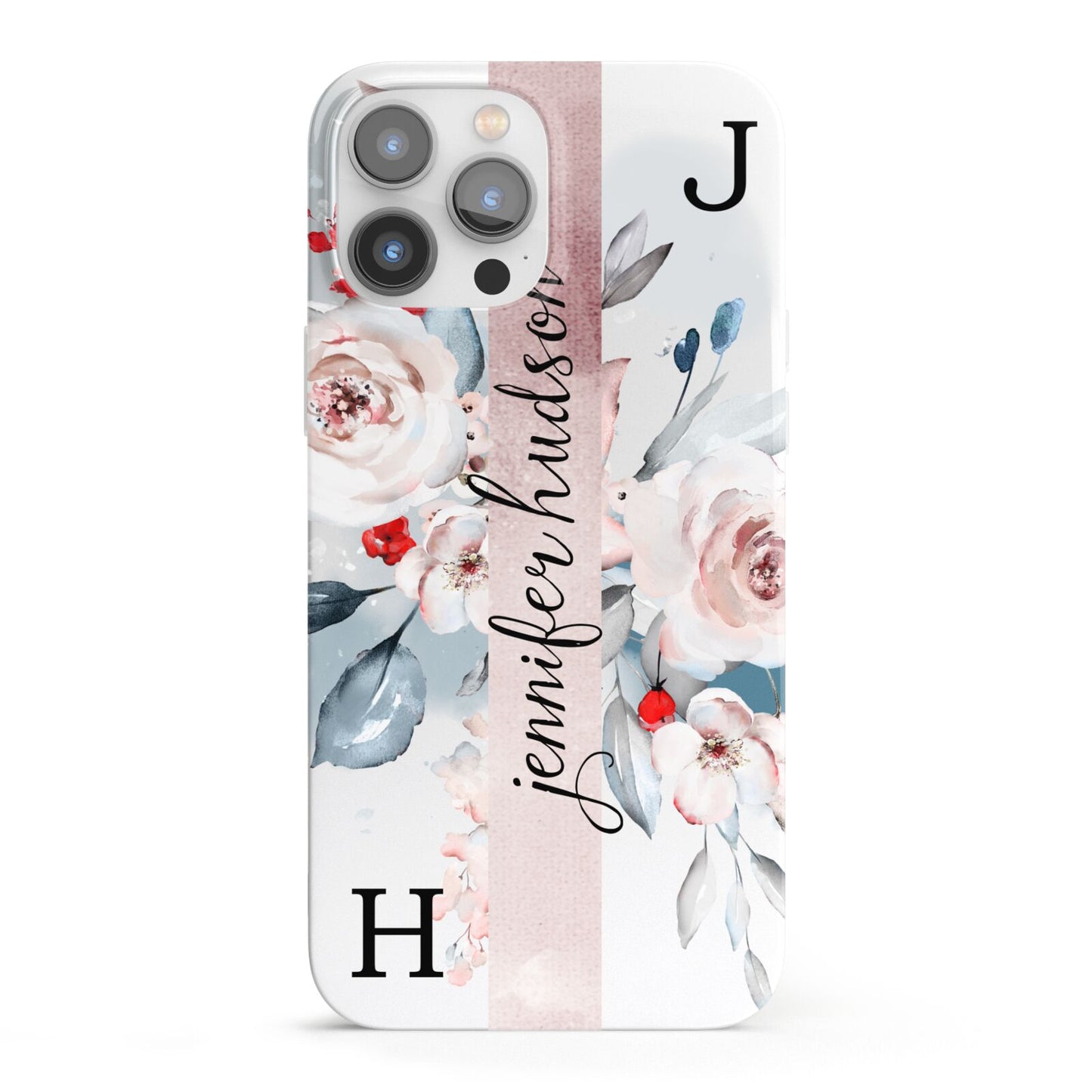 Personalised Watercolour Bouquet Roses iPhone 13 Pro Max Full Wrap 3D Snap Case
