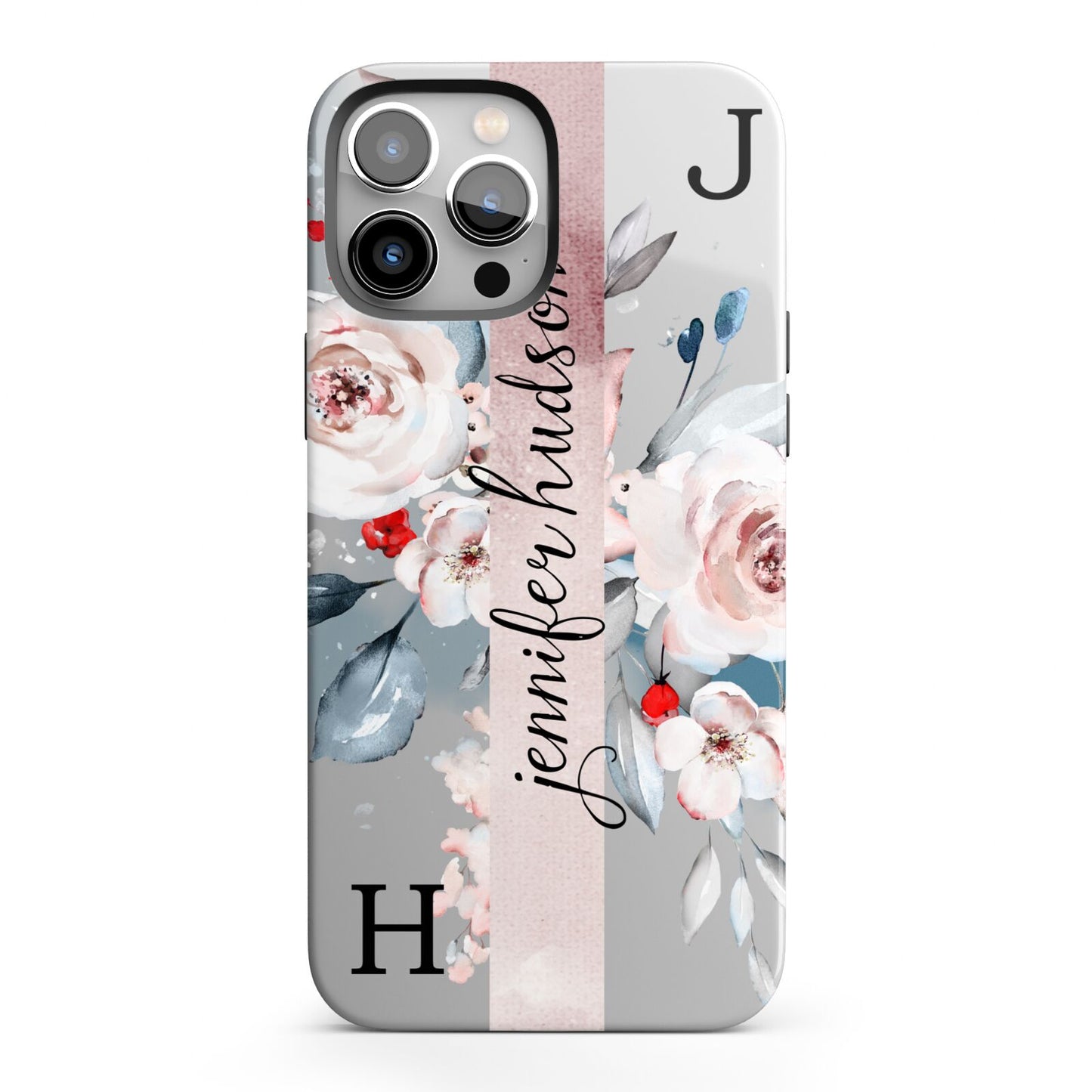 Personalised Watercolour Bouquet Roses iPhone 13 Pro Max Full Wrap 3D Tough Case