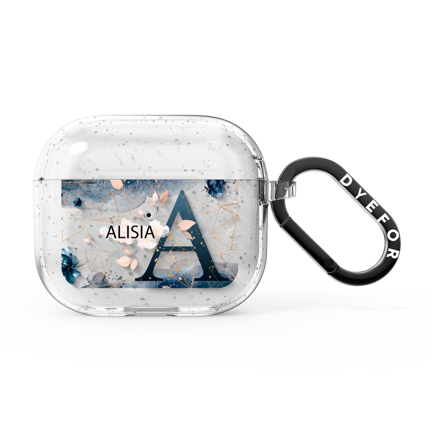 Personalised Watercolour Geometric AirPods Glitter Case 3rd Gen
